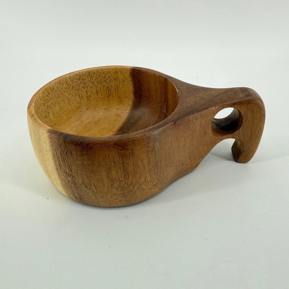 NoBox Kuksa Cup Mountain Dude OS Handcrafted Wood Brown Natural Solid